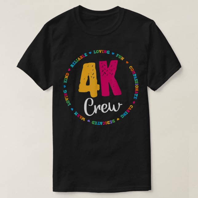 4K Crew Squad Team Lehrerin Kindergarten Kinder El T-Shirt (Design vorne)