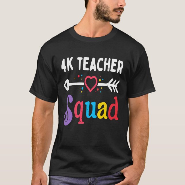 4k Lehrer Squad Vierter Lehrer Student Team Zurück T-Shirt (Vorderseite)