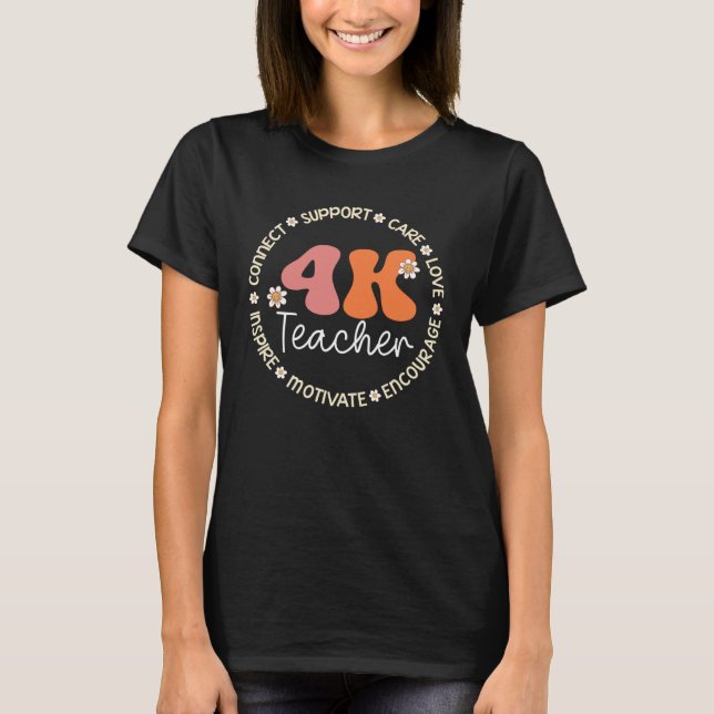 4K Lehrerwertungswoche Zurück zur Schule T-Shirt (Vorderseite)