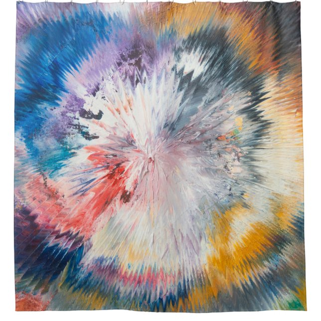 4K Ölmalerei. Farbenfrohe kreative Abstraktion. ab Duschvorhang (Vorderseite)