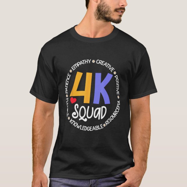 4K Squad Crew Team Teacher Kindergarten Kinder Ele T-Shirt (Vorderseite)