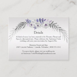 #4Lila Silbergrau-Blütendetails-Einschließkarten Begleitkarte