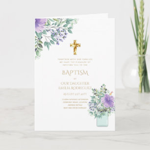 4pg Floral BAPTISM Einladungen - Programm
