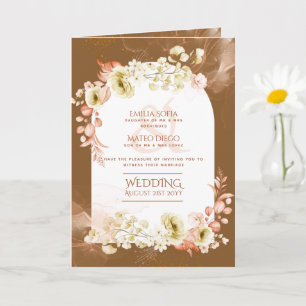 4pg Hispanic Floral Wedding Program Bilingual Chic Karte
