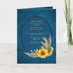 4pg Spanische BODA Einladungen Aquamarin Blaue Son