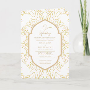 4seitige Gold Verziert WEDING Invite Program Moder Karte