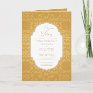 4seitige Gold Verziert WEDING Invite Program Moder Karte