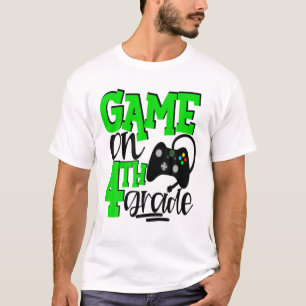 4te Grade Gamer Video Games 1St Day School Green T-Shirt