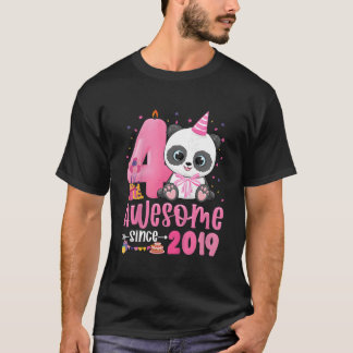 4Th 4 Jahre alter Panda Toll seit 2019 T-Shirt