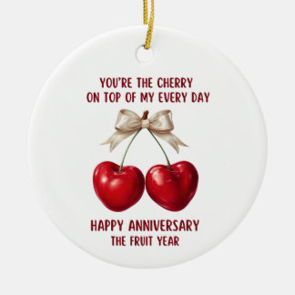 4th Anniversary Card, Fruit Anniversary Ornament