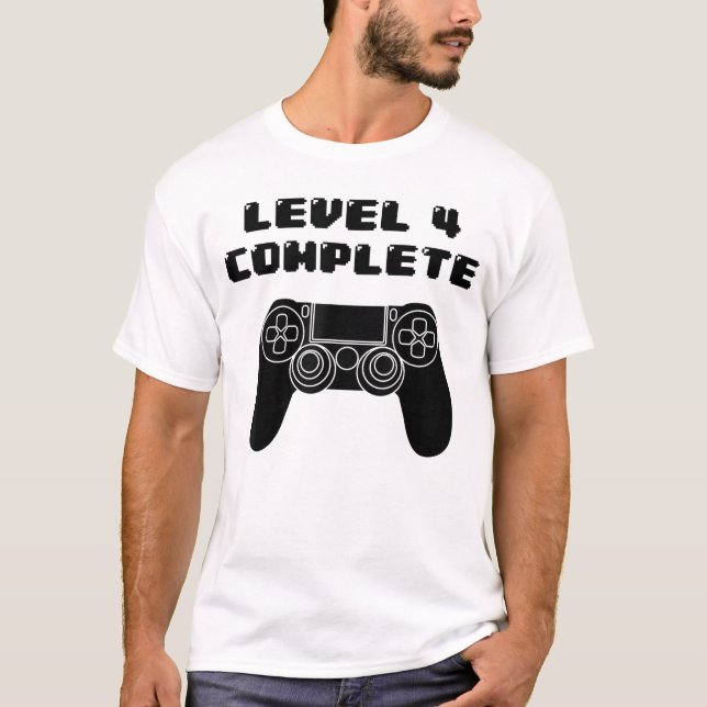 4th Birthday  4 Years Old Video Gaming  Bday vinta T-Shirt (Vorderseite)