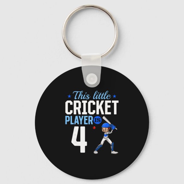 4th Birthday Cricket Player  Schlüsselanhänger (Vorderseite)