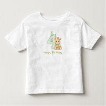 4th Birthday Toddler T-Shirt Cute Bear Birthday