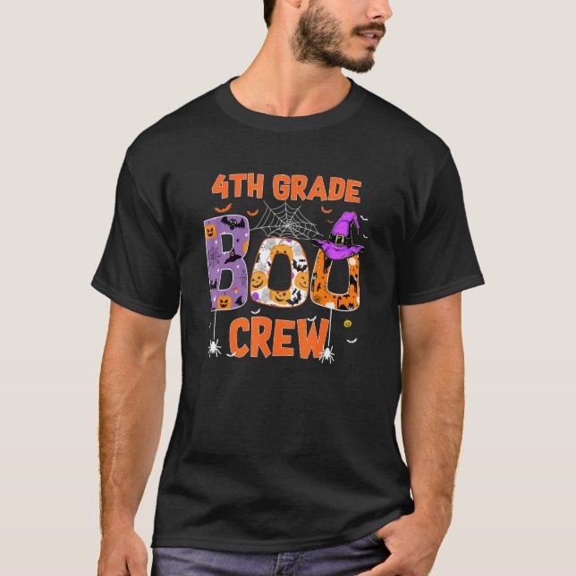4th Grade Boo Crew Teachers Students Halloween Cos T-Shirt (Vorderseite)