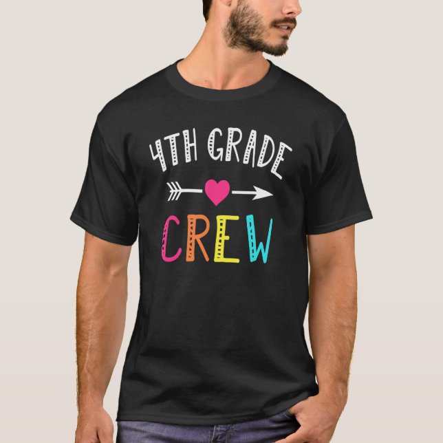 4th Grade Crew Fourth Teacher Student Team Back To T-Shirt (Vorderseite)