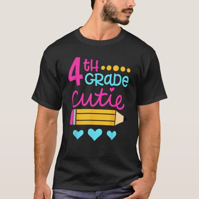 4th Grade Cutie First Day of School Back to School T-Shirt (Vorderseite)