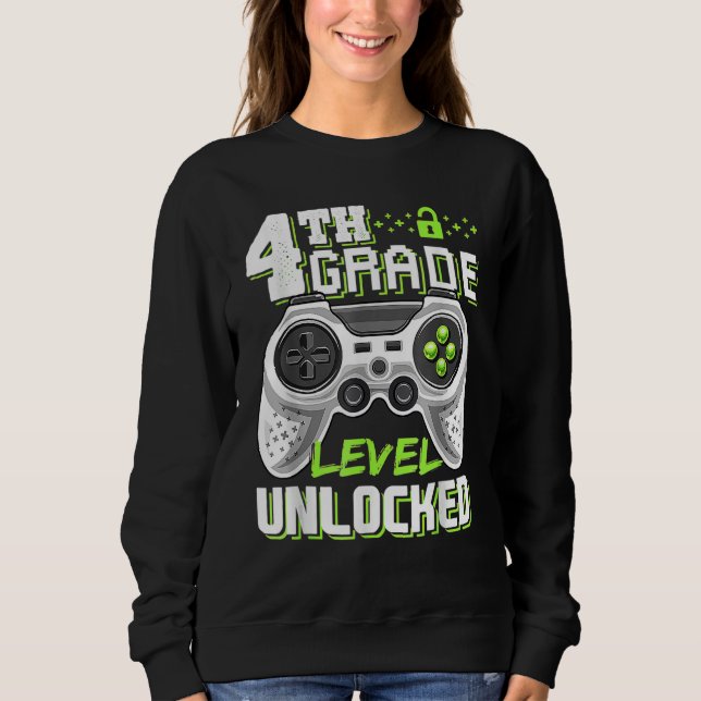 4th Grade Level Unlocked Game On 4th Grade Back To Sweatshirt (Vorderseite)