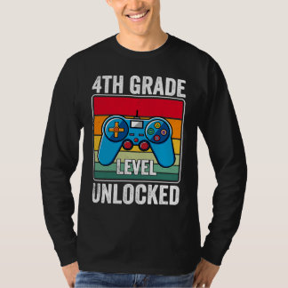 4th Grade Level Unlocked Video Game Back to School T-Shirt