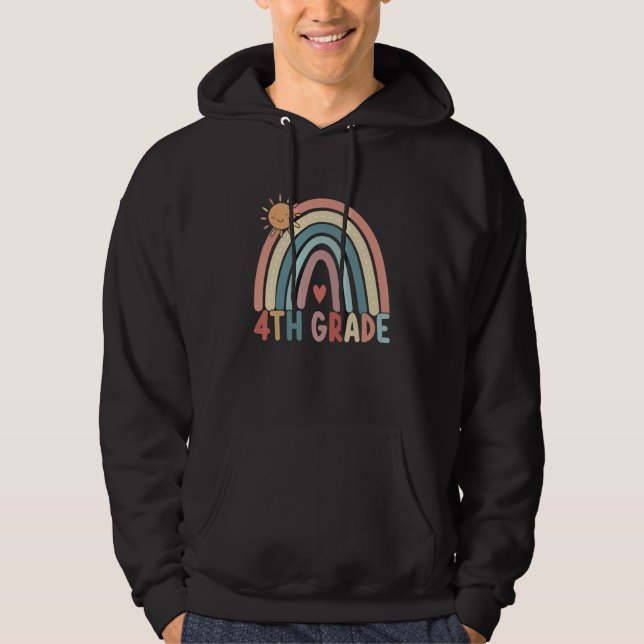 4th Grade Rainbow Team Fourth Grade Teacher Boho R Hoodie (Vorderseite)