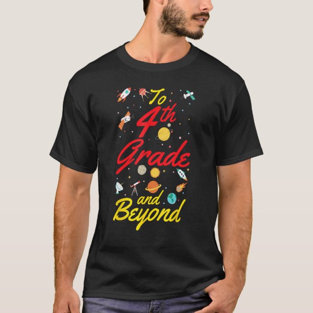 4th Grade Space Fourth Grade Teacher Student Back  T-Shirt (Vorderseite)