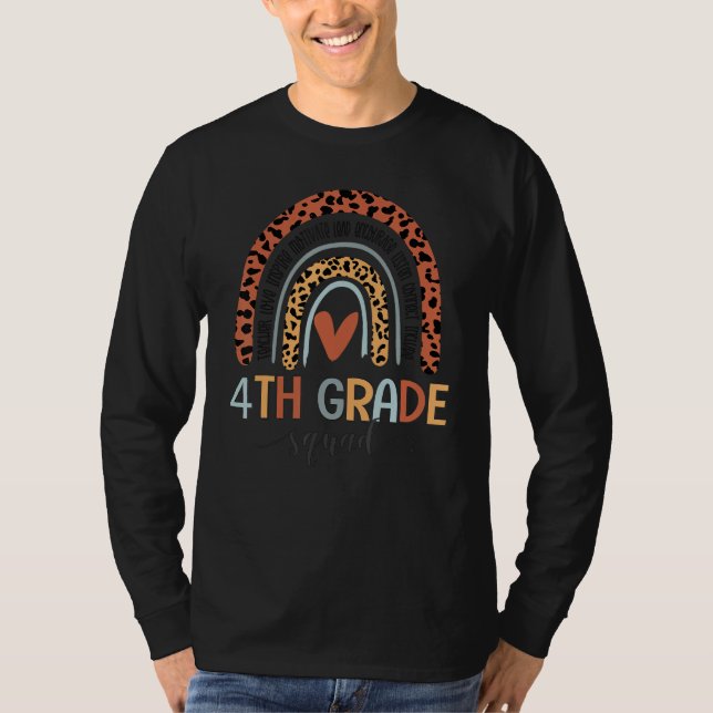 4th Grade Squad Back To School Boho Rainbow Teache T-Shirt (Vorderseite)