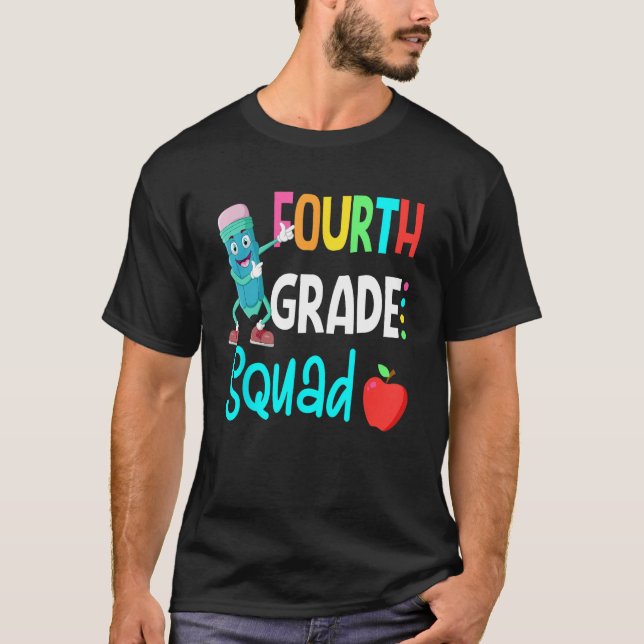 4th Grade Squad Fourth Teacher Student Team Back T T-Shirt (Vorderseite)
