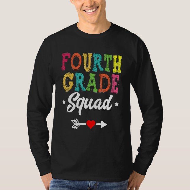 4th Grade Squad Fourth Teacher Student Team Back T T-Shirt (Vorderseite)