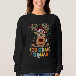 4th Grade Squad Reindeer  Teacher Christmas  1 Sweatshirt