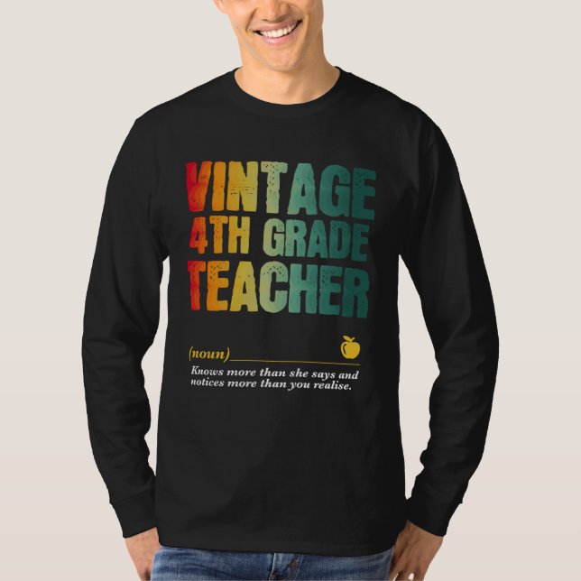 4th Grade Teacher Appreciation Week Back to School T-Shirt (Vorderseite)