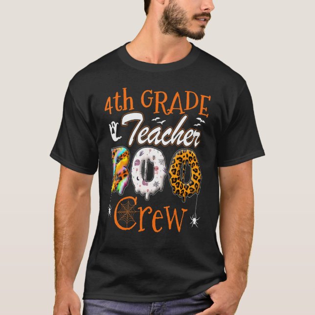 4th Grade Teacher Boo Crew  Teachers Halloween Cos T-Shirt (Vorderseite)