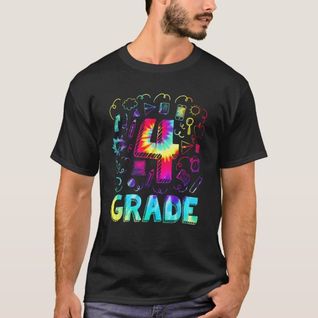 4th Grade Tie Dye Back To School Student Teacher B T-Shirt (Vorderseite)