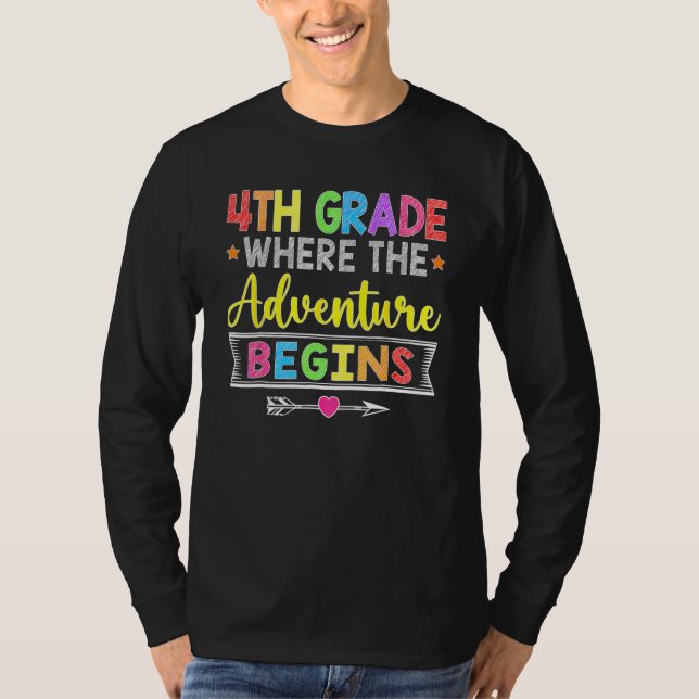 4th Grade Where The Adventure Begins  Back To Scho T-Shirt (Vorderseite)