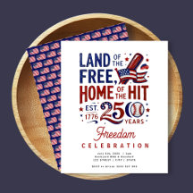 4th July 2026 | America 250 Baseball Party invite