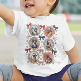 4th July 2026 | Vintage Patriotic Animal Kleinkind T-shirt