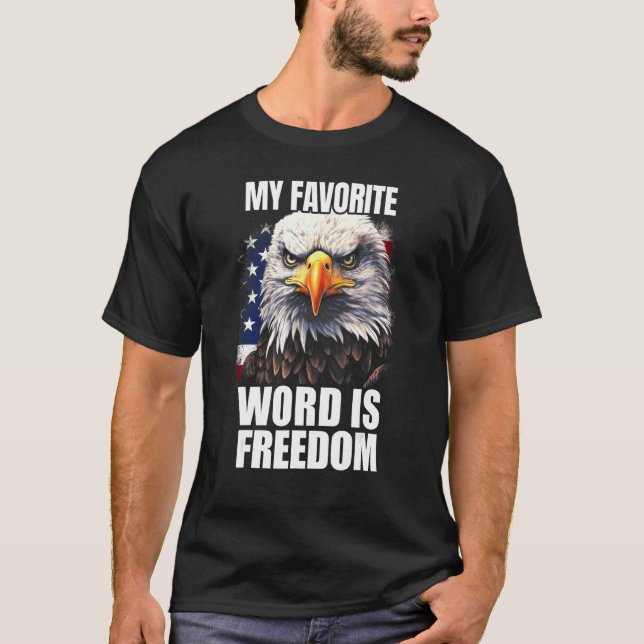 4th July America Celebration USA Flag Bald Eagle F T-Shirt (Vorderseite)