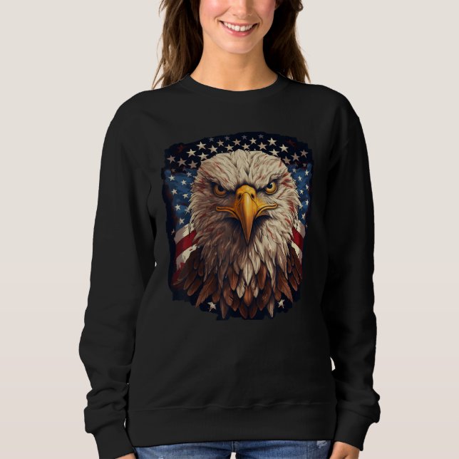 4th July American Eagle Flag  Independence Day Sweatshirt (Vorderseite)