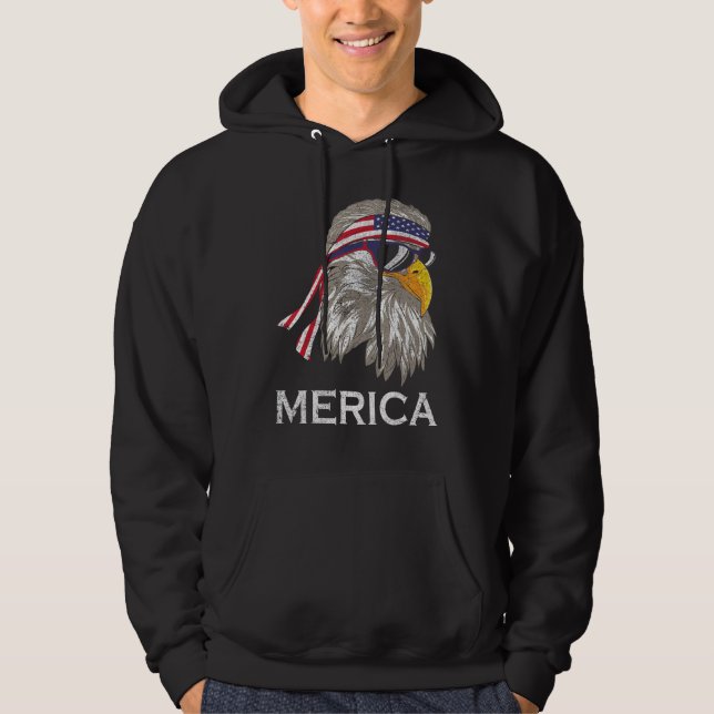 4th july Patriotic eagle flag Independence Day Ame Hoodie (Vorderseite)