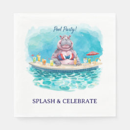 4th July Pool Party with Hippo in Bikini  Serviette