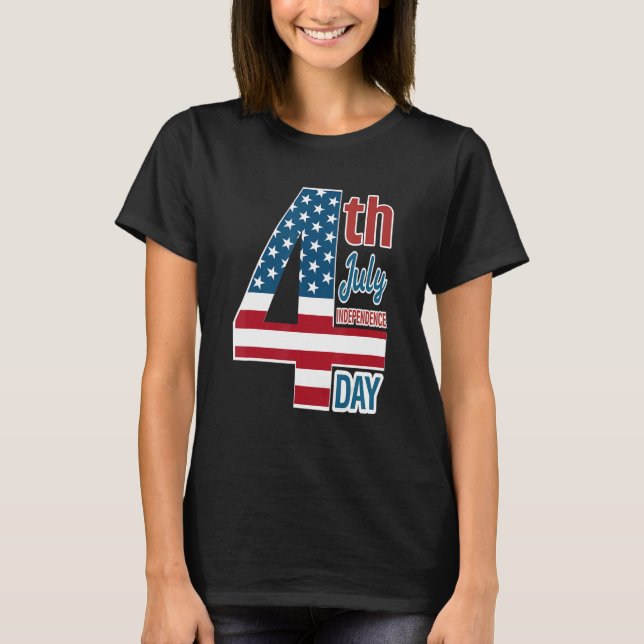 4th of July 2023 Independence Day With USA America T-Shirt (Vorderseite)