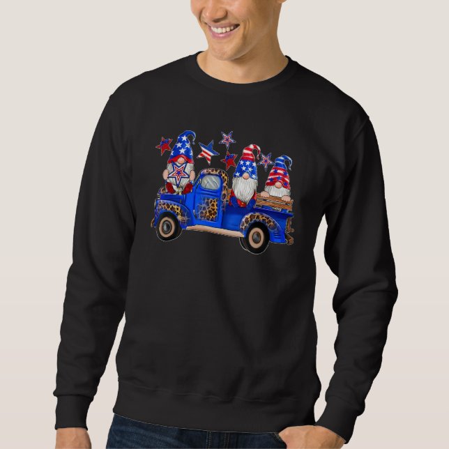 4th Of July 2023 Patriotic Gnomes Funny American U Sweatshirt (Vorderseite)