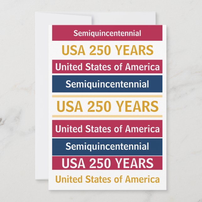 4th of July 2026 USA 250 Years Semiquincentennial  Einladung (Vorderseite)