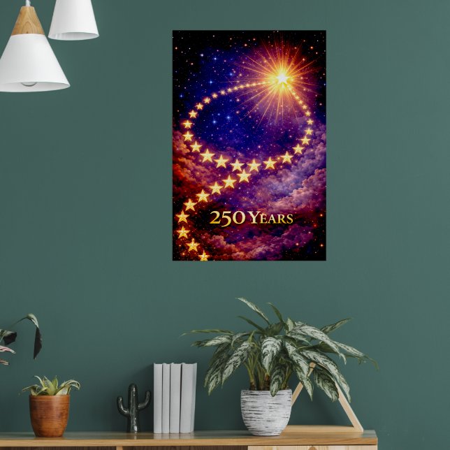 4th of July 50 Stars 250 Years USA Independence Poster (Wohnzimmer 1)