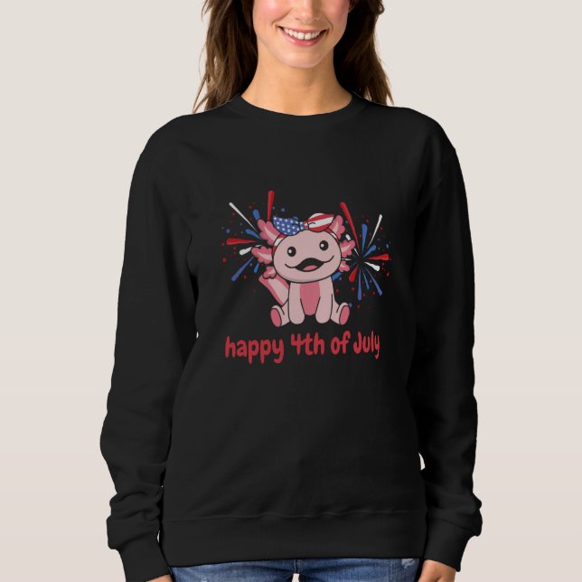 4th Of July American Axolotl For Kids Cute Usa Axo Sweatshirt (Vorderseite)