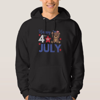 4th Of July American Bear For Kids Cute Usa Bear Hoodie