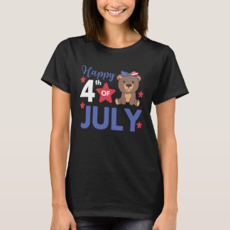 4th Of July American Bear For Kids Cute Usa Bear T-Shirt