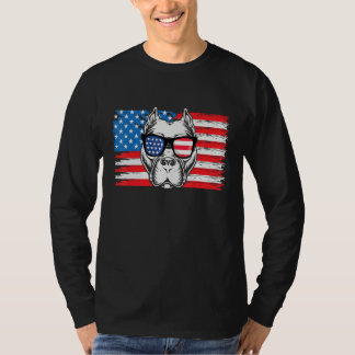 4th Of July American Bulldog Us Flag Patriotic Dog T-Shirt