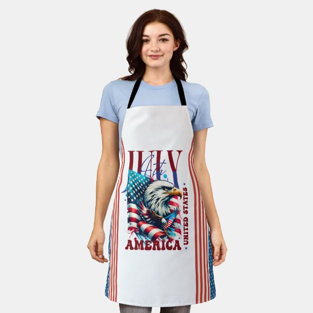 4th of July American Eagle Sublimation-61904 Schürze (Getragen)