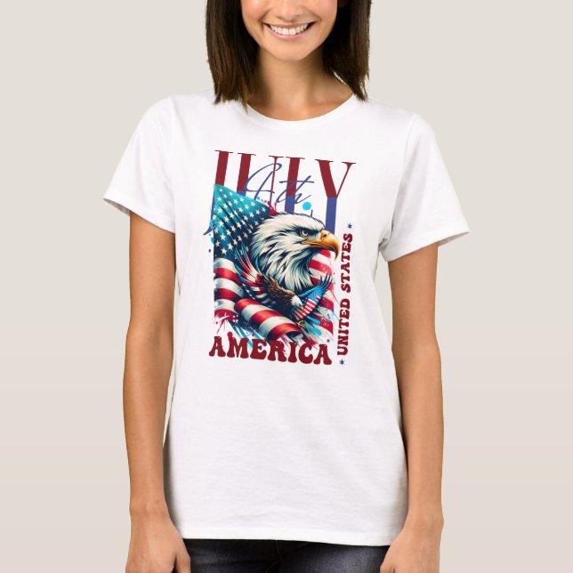 4th of July American Eagle Sublimation-61904 T-Shirt (Vorderseite)
