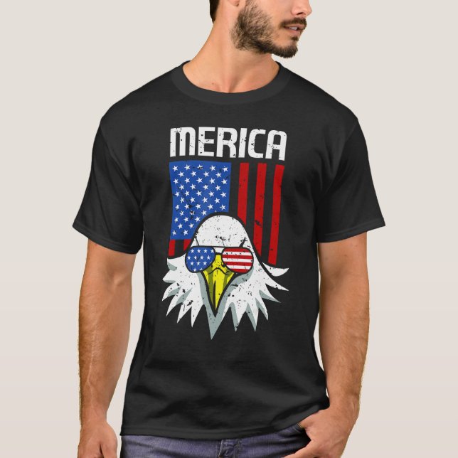 4th of July American Flag Bald Eagle Mullet 4th Ju T-Shirt (Vorderseite)