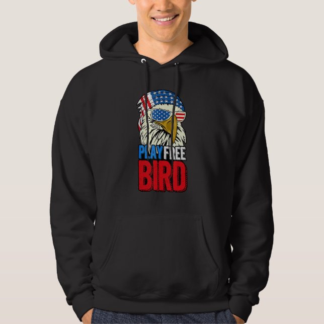 4th Of July American Flag Bald Eagle Mullet Play F Hoodie (Vorderseite)